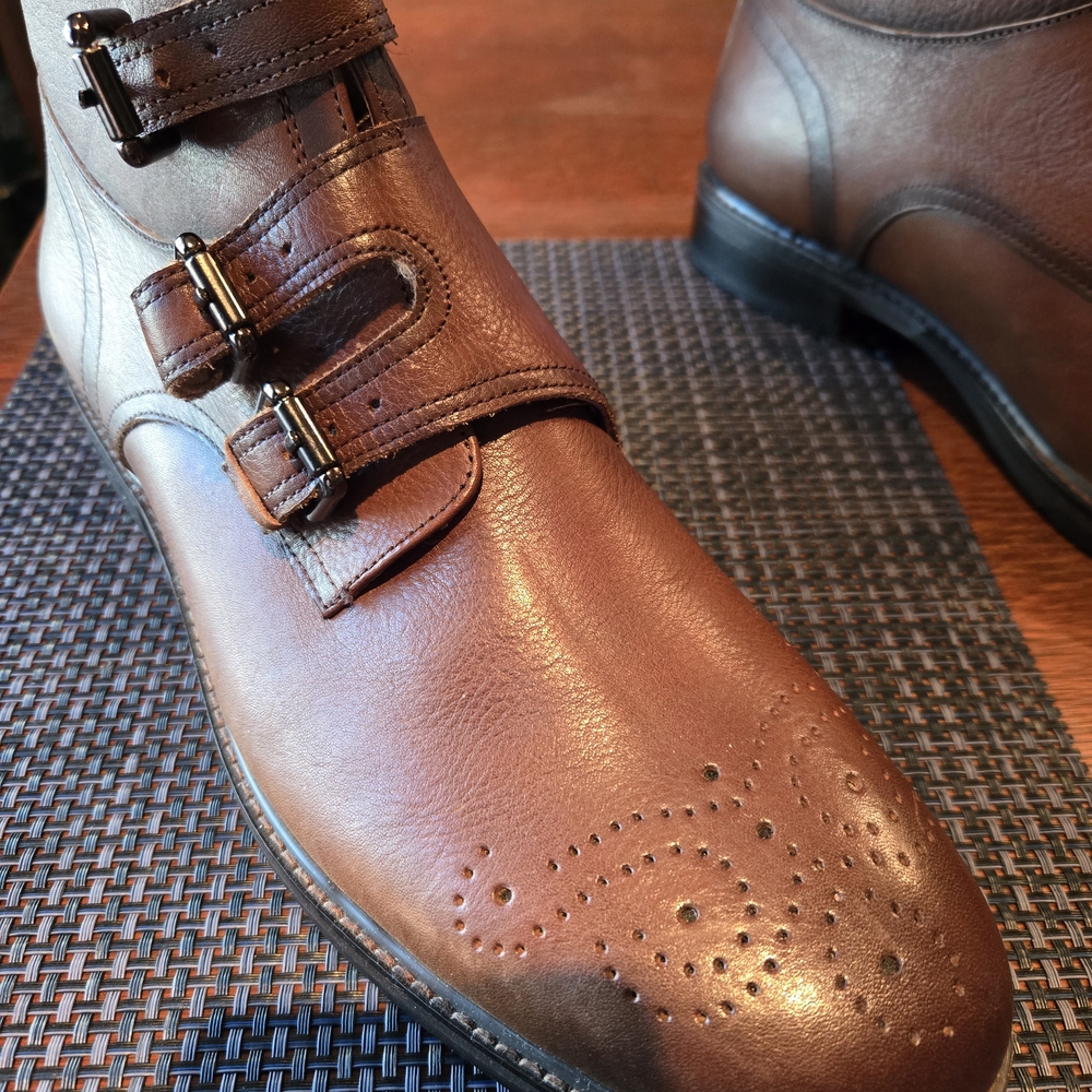Robert Graham Tan Leather Buckle Boots